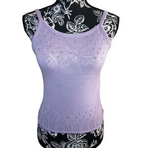 Gabriel New York Sweater Tanktop Tank Top Cami Camisole Knit Cutout Crochet